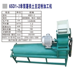 6SD1-2單筒薯類(lèi)土豆淀粉加工機(jī)