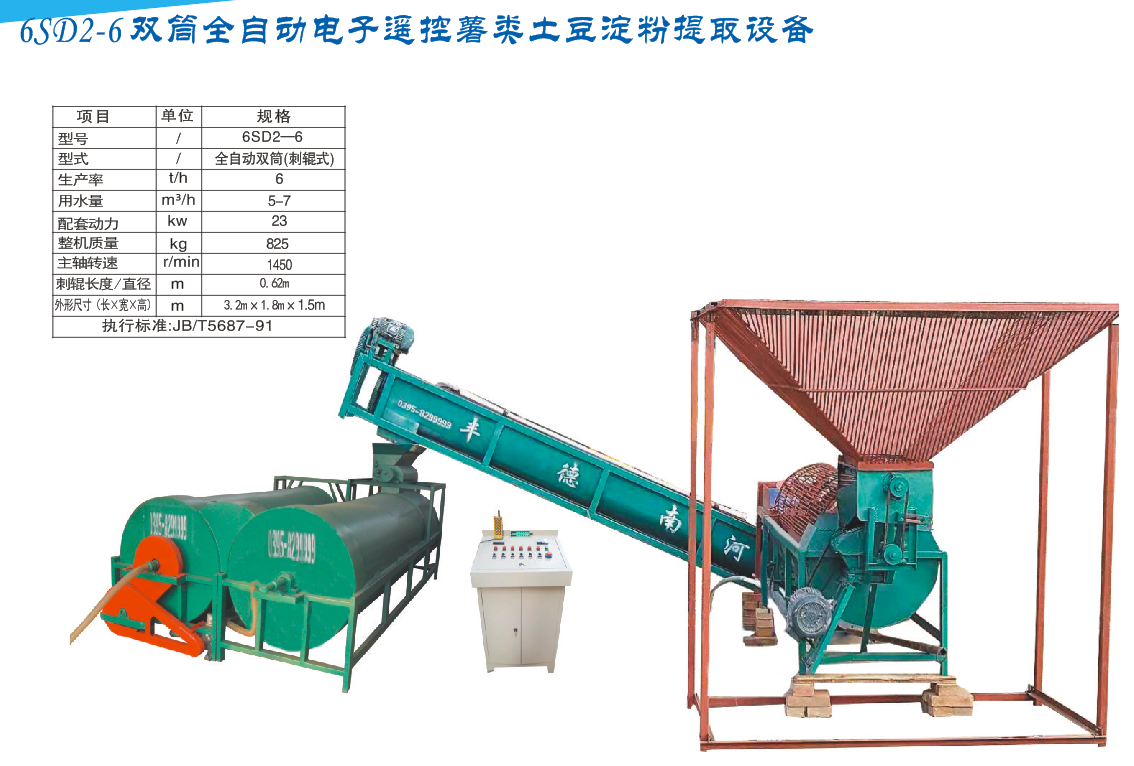 6SD2-6雙筒全自動(dòng)電子遙控薯類土豆淀粉提取裝備